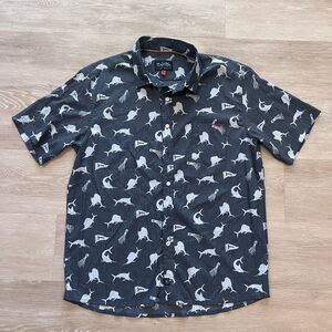 Salt Life Slam Stretch Printed Performance Fishing Shirt Men's-Size XL